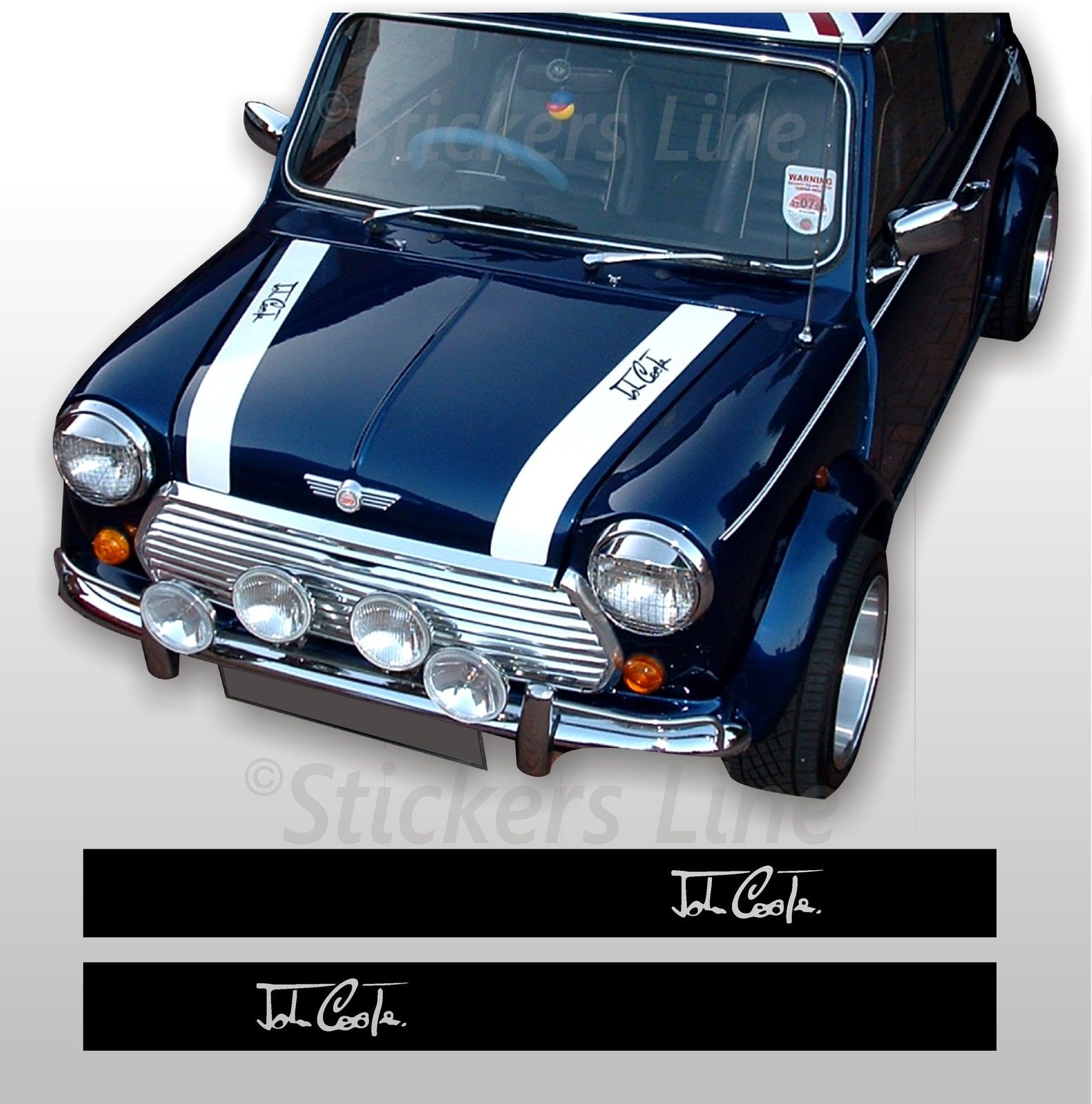 Adesivi Decalcomanie Racing Stripes Per Mini Cooper - Griglia Laterale Nera