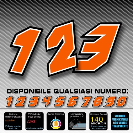Adesivo numero gara  M. 11 numeri Moto Gp CIV SBK Go Kart Scooter Quad Auto