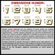 Adesivo numero gara BIANCO - GIALLO M. 8 numeri Moto Gp CIV SBK Go Kart Scooter Quad Auto