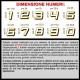 Adesivo numero gara BIANCO - GIALLO M. 8 numeri Moto Gp CIV SBK Go Kart Scooter Quad Auto