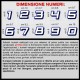Adesivo numero gara BIANCO -  BLU M. 8 numeri Moto Gp CIV SBK Go Kart Scooter Quad Auto