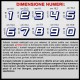 Adesivo numero gara BIANCO -  BLU M. 8 numeri Moto Gp CIV SBK Go Kart Scooter Quad Auto