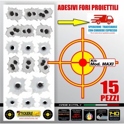 kit adesivi raffica proiettili colpi pistola fori mitra colpo fucile pallottole