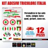 Kit di adesivi tricolore italia bandiera italiana auto moto barca casco bici T2