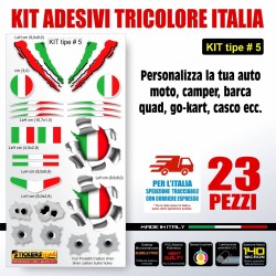 Kit di adesivi tricolore italia bandiera italiana auto moto barca casco bici T5