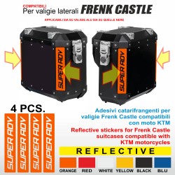 4 Adesivi Catarifrangenti Valigie laterali Frenk Castle compatibili con moto KTM M6