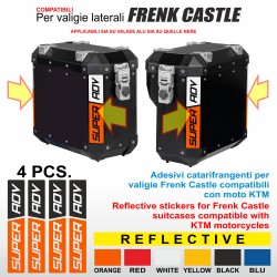 4 Adesivi Catarifrangenti per valigie Frenk Castle compatibili con moto KTM R1290 M7