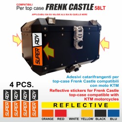 4 Adesivi Catarifrangenti per Top Case 58 LT Frenk Castle compatibili con moto KTM R1290 M7