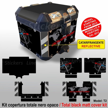 Kit adesivi bauletto top case BMW R1200GS - R1250GS BUSSOLA PLANISFERO 2013 T2