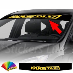 Adesivo fascia parasole FAKE TAXI compatibile per tutte le auto