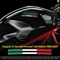 2 bandierine italia bandiera tricolore adesivi per serbatoio Ducati Moster