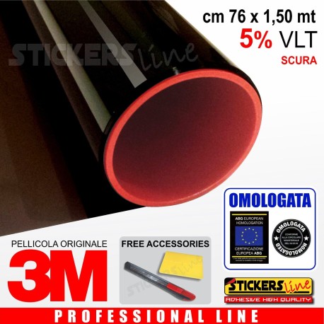 Pellicola Oscurante Vetri Auto Black Shade 3M™ BS 5% SCURA omologata cm 76x150