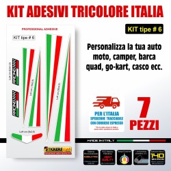 Kit di adesivi tricolore italia bandiera italiana auto moto barca casco bici T6