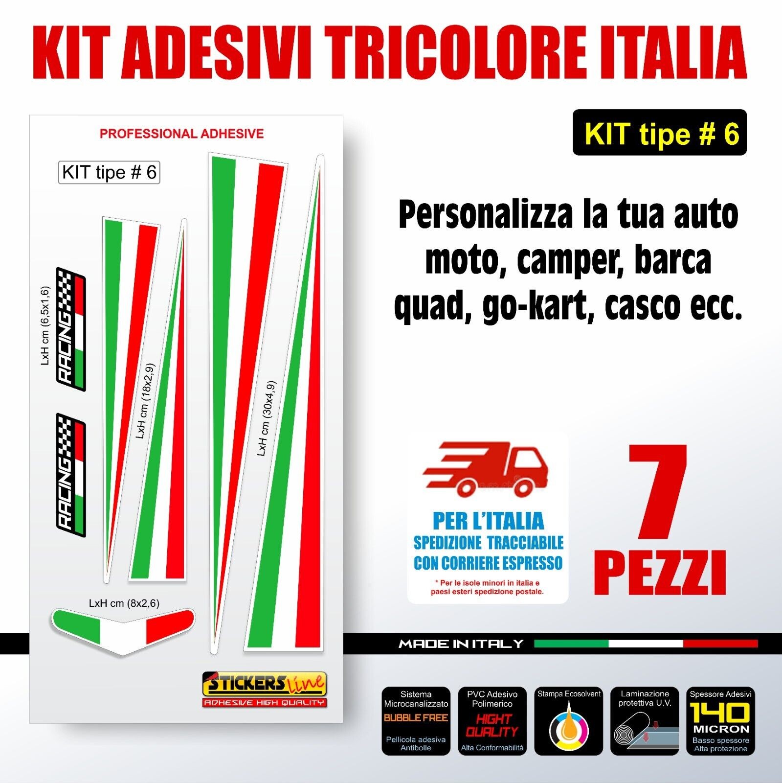 Adesivo bandiera Tedesca - striscia adesiva 100x12cm - fascia Germania