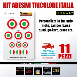 Kit di adesivi tricolore italia bandiera italiana auto moto barca casco bici T7