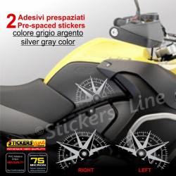 Adesivi per fiancate serbatoio BMW R 1200 GS Adventure fino al 2012 ARGENTO