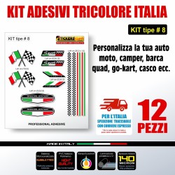 Kit di adesivi tricolore italia bandiera italiana auto moto barca casco bici T8
