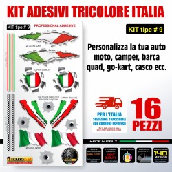 Kit di adesivi tricolore italia bandiera italiana auto moto barca casco bici T9