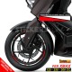 Adesivi cerchi ruote XMAX 125 - 250 - 300 cc set profili BIANCO - ROSSO Racing 3
