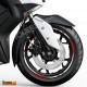 Adesivi cerchi ruote XMAX 125 - 250 - 300 cc set profili BIANCO - ROSSO Racing 3