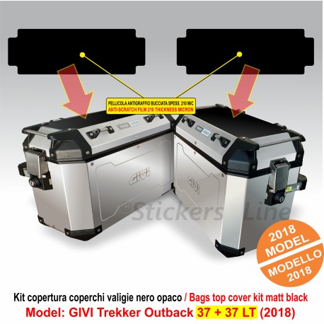 Adesivi coperchi valigie GIVI TREKKER OUTBACK 37 + 37 LT BMW GUZZI KTM HONDA ...