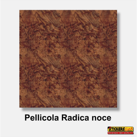 Pellicola adesiva Radica NOCE SCURO wrapping termoformabile auto, barca, porte