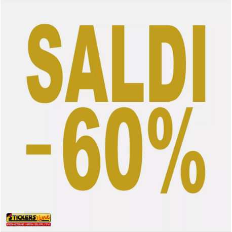 Adesivo SALDI vetrina negozio vetrine negozi adesivi saldi scritte sconti - 60%