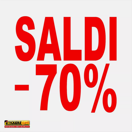 Adesivo SALDI vetrina negozio vetrine negozi adesivi saldi scritte sconti - 70%