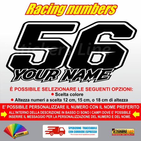 Adesivo numero gara  M. 11 numeri Moto Gp CIV SBK Go Kart Scooter Quad Auto