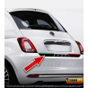 Adesivo Fiat 500 595 695 SPORT fondo nero + tricolore per baule posteriore