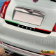 Adesivo Fiat 500 595 695 SPORT fondo nero + tricolore per baule posteriore