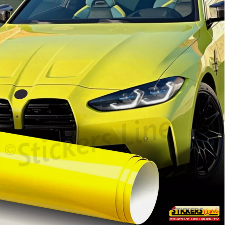 Pellicola adesiva Giallo limone lucido car wrapping wrap lime green auto moto ecc