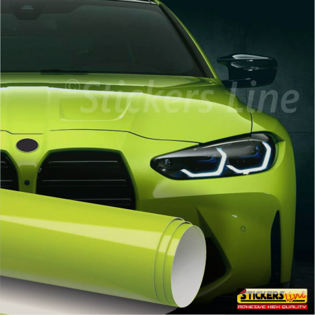 Pellicola adesiva Giallo limone lucido car wrapping wrap lime green auto moto ecc