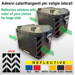4 Adesivi Catarifrangenti tratteggiati per Valigie laterali modello Frenk Castle MK4 2024 40/45 LT compatibili con BMW R1300 GS