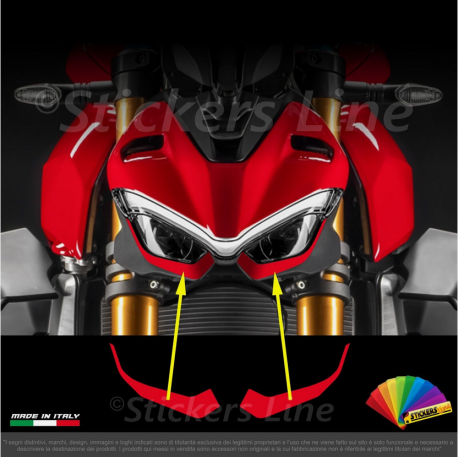 Adesivi sottofaro per Ducati Streetfighter V4 / V4S / SP / V2 profili fari 20/24