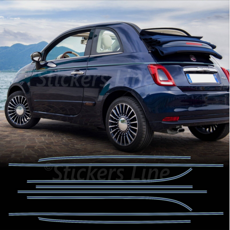 Adesivi Fiat 500 RIVA fasce adesive strisce fiat500 riviera bordini striscette