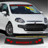 Fascia parasole per Fiat Grande Punto Sport fondo Carbonio scritta Rossa