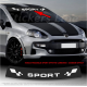 Fascia parasole per Fiat Grande Punto Sport fondo Carbonio scritta Bianca