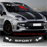 Fascia parasole per Fiat Grande Punto Sport fondo Carbonio scritta Bianca