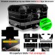 Kit di adesivi Top Case 58 LT Frenk Castle MK4 2024 per BMW R1300 GS Style TRIPLE BLACK M.2