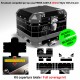 Kit di adesivi Top Case 38/48 LT Frenk Castle MK4 2024 per BMW R1300 GS Style TRIPLE BLACK M.2