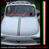Adesivo Cofano Tricolore su misure per Fiat 500 vecchio modello 500 abarth L ecc