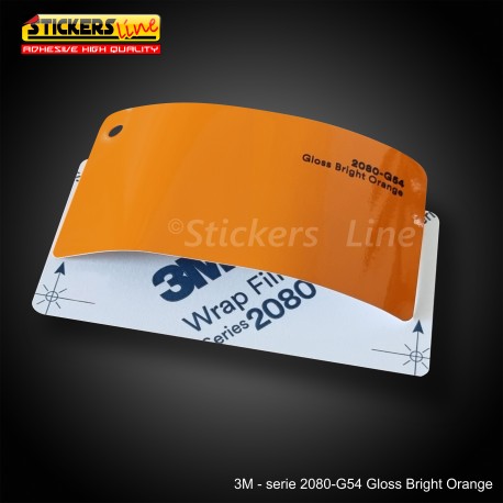 Pellicola adesiva 3M arancione brillante lucido serie 2080 cod. G54 adesivo cast film gloss bright orange car wrapping auto moto
