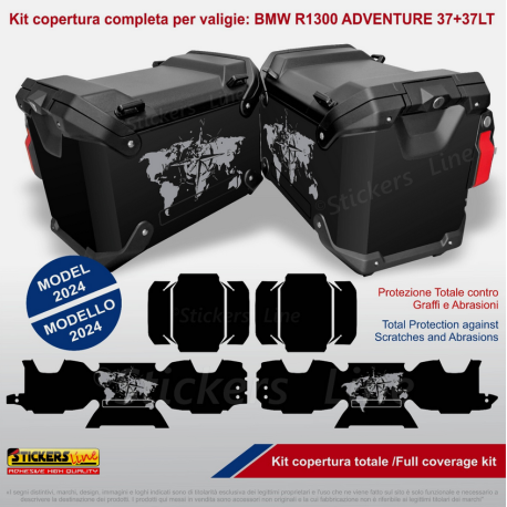 Kit adesivi per valigie BMW R1300 GS Triple Black Adv bags stickers 2024 M.1