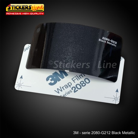 Pellicola adesiva 3M nero metallizzato lucido serie 2080 cod. G212 adesivo cast film metallic black car wrapping auto moto