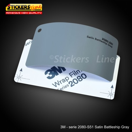 Pellicola adesiva 3M grigio battleship satinato serie 2080 cod. S51 adesivo cast film satin gray car wrapping auto moto