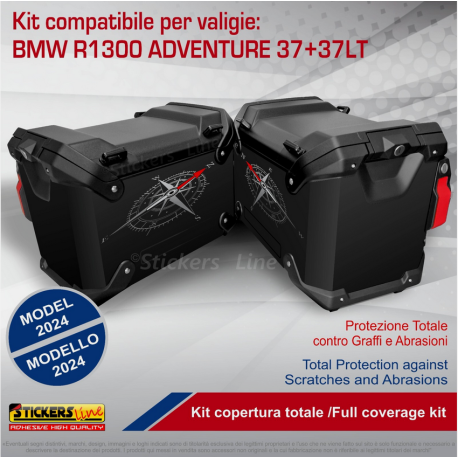 Kit adesivi compatibili per valigie BMW R1300 GS Adventure bags stickers 2024 V1
