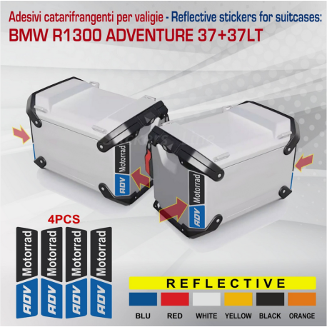 4 Adesivi catarifrangenti per valigie BMW R1300 GS Adventure R 1300 adv M.1