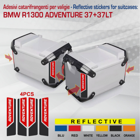 4 Adesivi catarifrangenti per valigie BMW R1300 GS Adventure R 1300 adv M.4