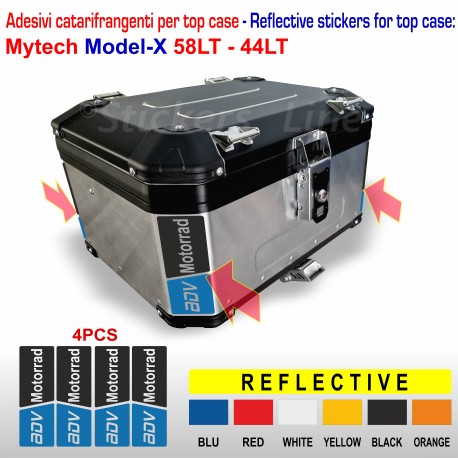 4 Adesivi Catarifrangenti Mytech Model X 58 - 44  Lt TOP CASE ADV Reflective bicolor